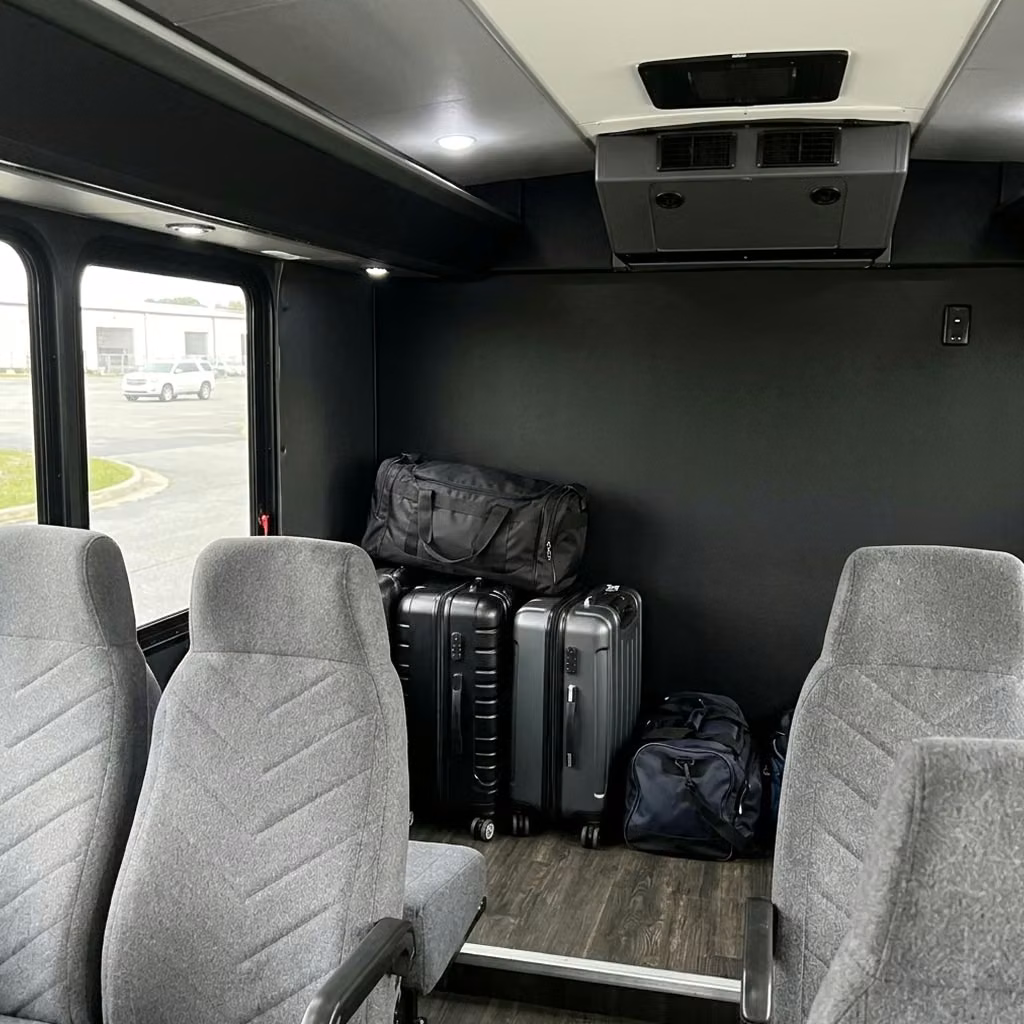 bell 15 passenger minibus luggage area
