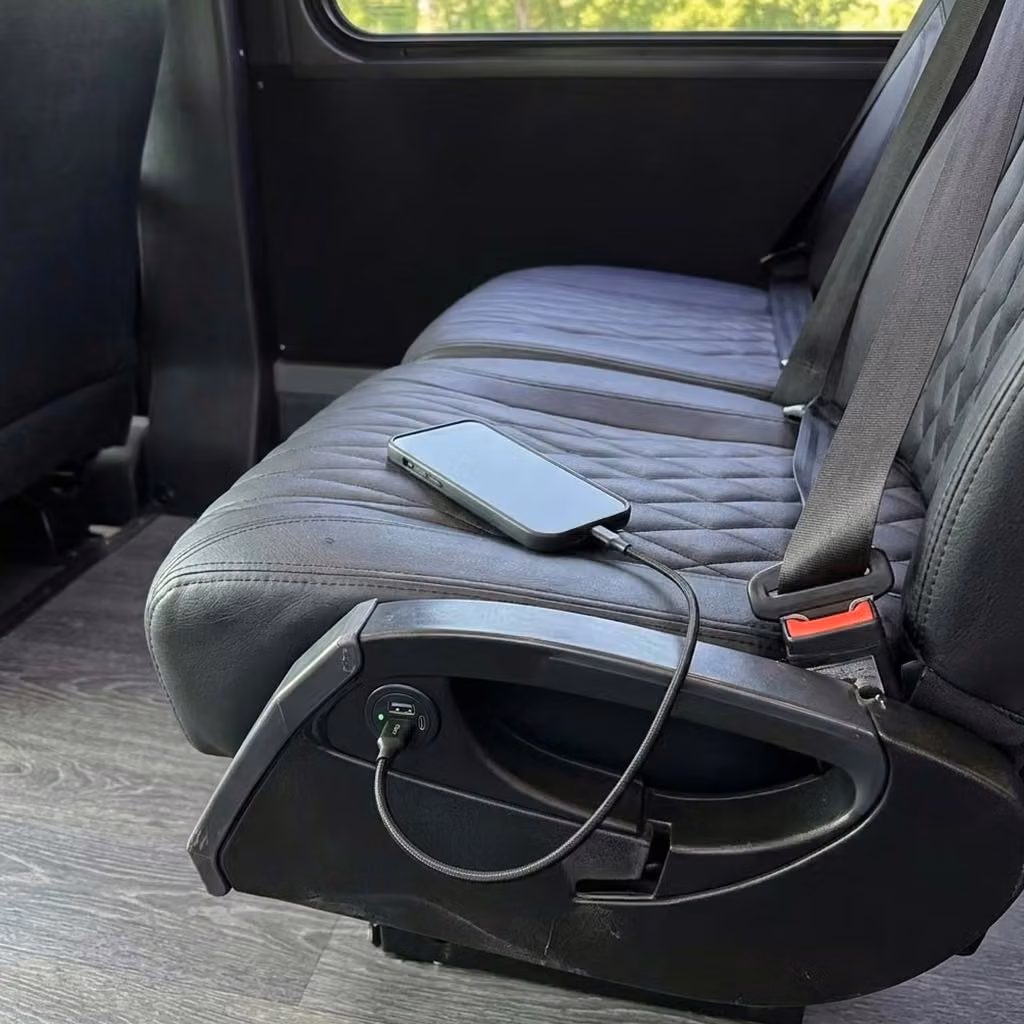 bell 20 passenger minibus usb charging