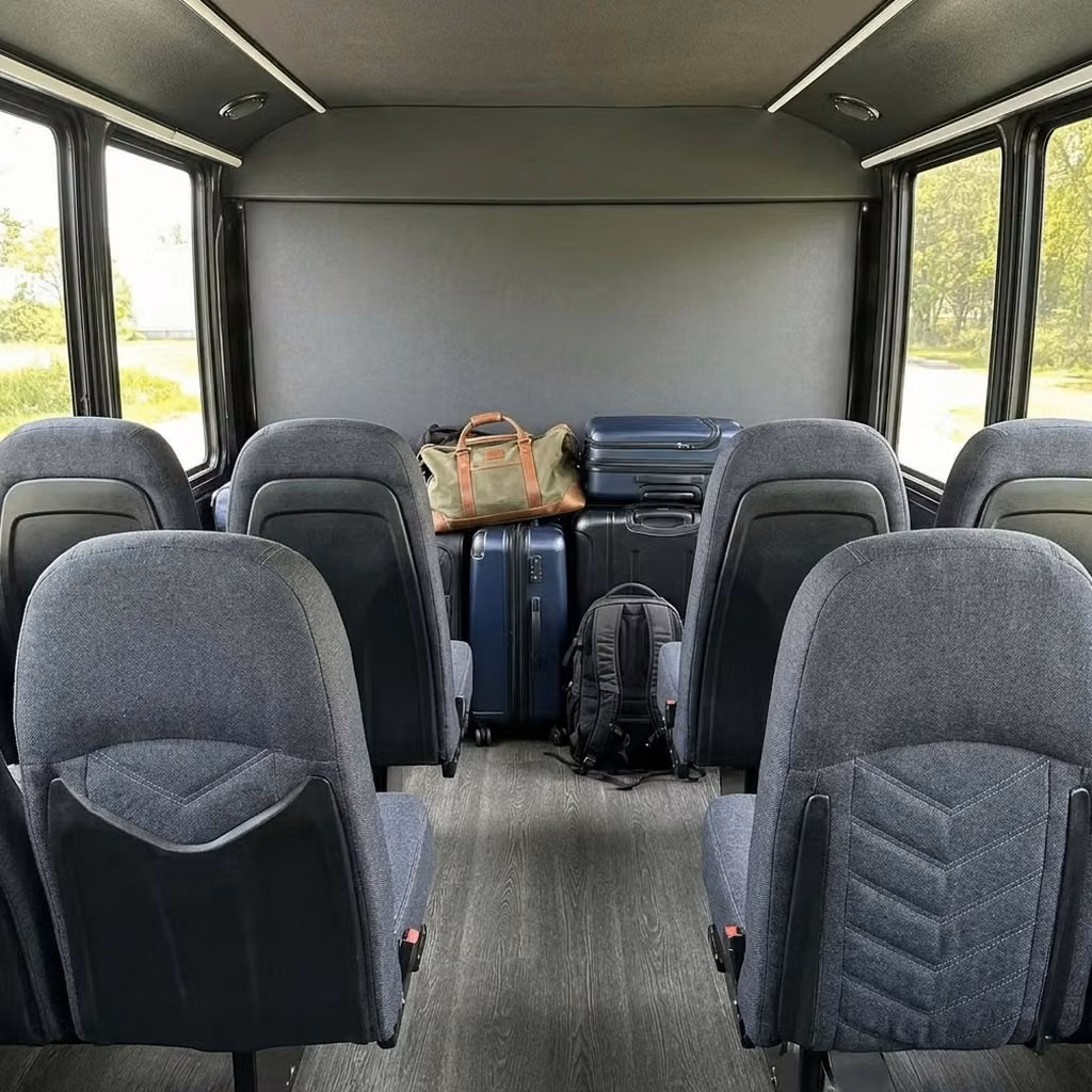 bell 25 passenger minibus luggage area