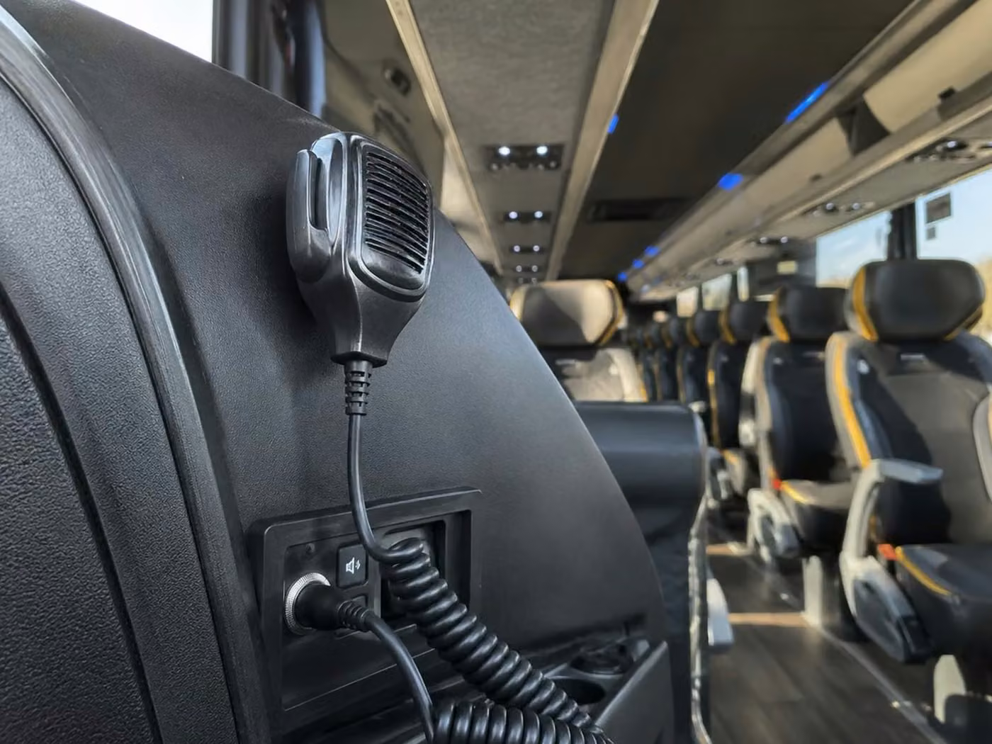 bell 56 passenger charter bus pa system