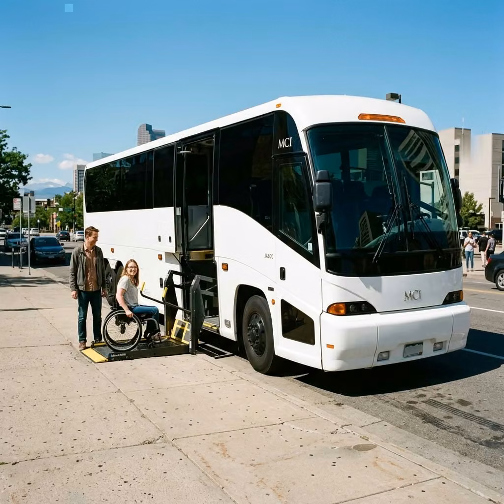 bell 56 passenger charter bus wheelchair lift
