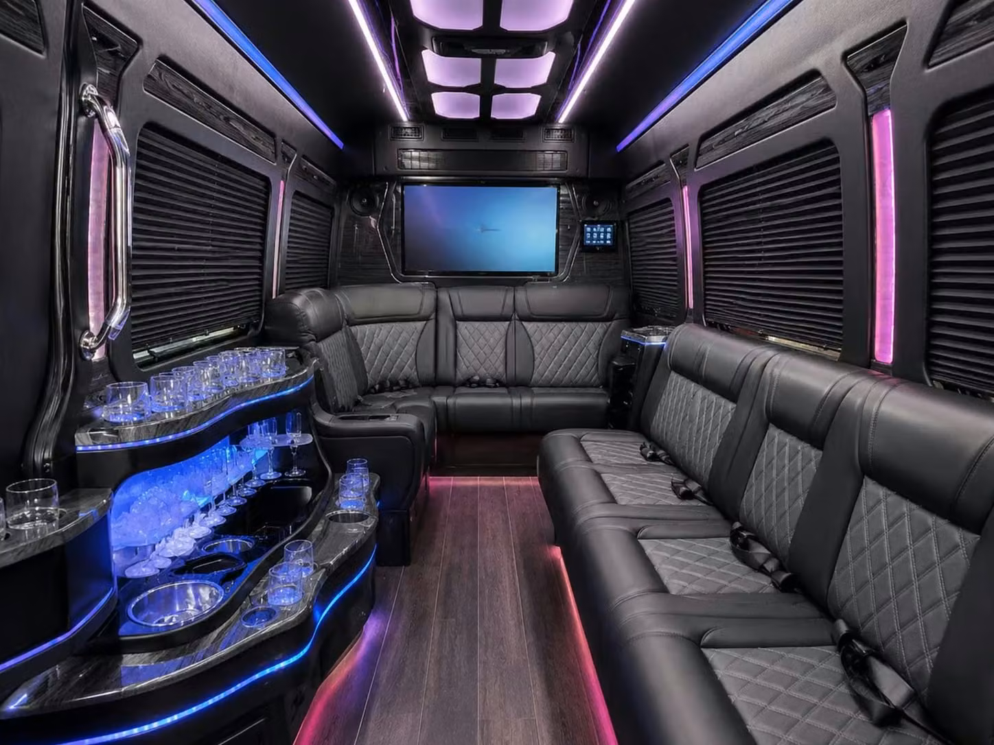 bell 56 passenger sports charter buses with undercarriage gear storage