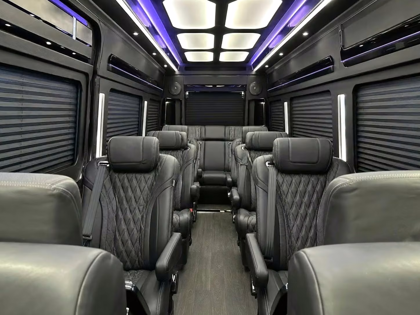 bell sprinter van rental with driver reclining seats